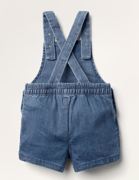 Salopette courte tissée - Chambray moyen Salopette courte tissée - Chambray moyen