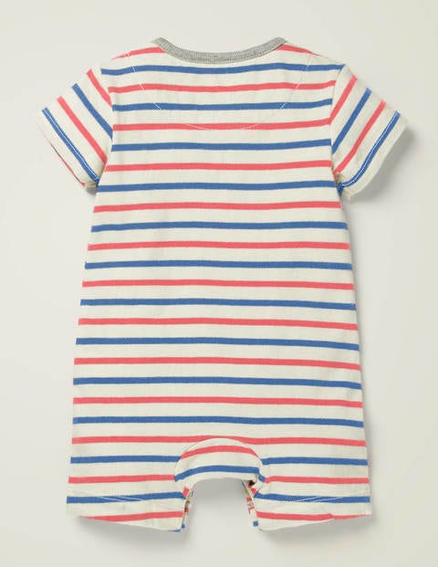 Short Jersey Romper - Sky Blue and Peach Melba Short Jersey Romper - Sky Blue and Peach Melba