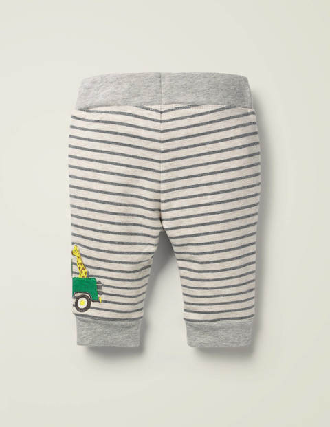 Appliqué Patch Jersey Bottoms - Grey Marl/White Appliqué Patch Jersey Bottoms - Grey Marl/White