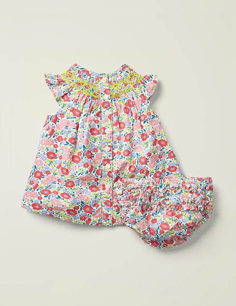 Floral Nostalgic Smocked Dress - Multi Pink Flowerbed Floral Nostalgic Smocked Dress - Multi Pink Flowerbed
