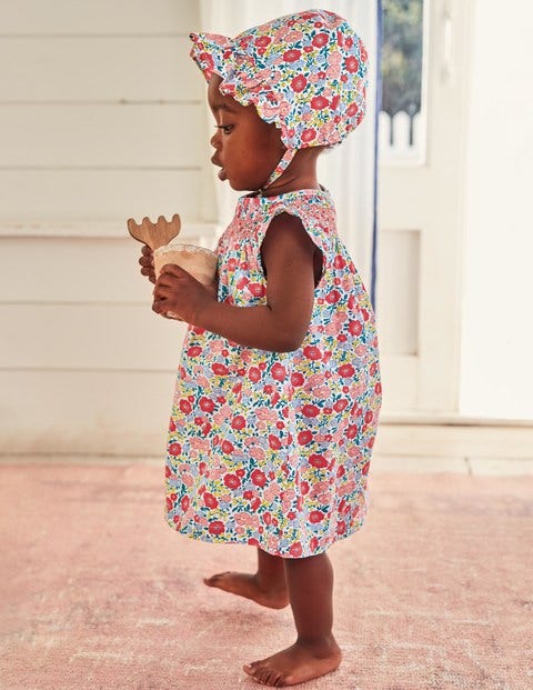Floral Nostalgic Smocked Dress - Multi Pink Flowerbed Floral Nostalgic Smocked Dress - Multi Pink Flowerbed