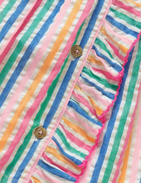 Woven Ruffle Dress - Multi Rainbow Woven Ruffle Dress - Multi Rainbow