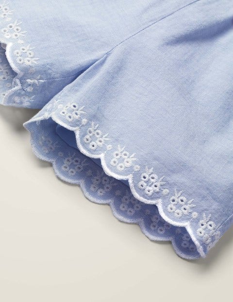 Broderie Shorts - Mid Chambray Broderie Shorts - Mid Chambray