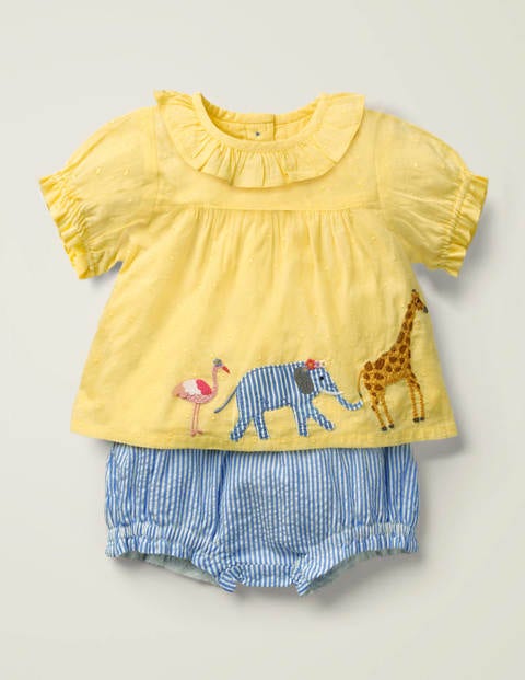 Appliqué Woven Play Set - Soft Lemon Dobby Appliqué Woven Play Set - Soft Lemon Dobby