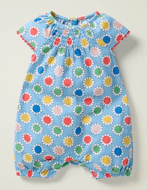 Printed Jersey Romper - Seascape Daisy Dot Printed Jersey Romper - Seascape Daisy Dot
