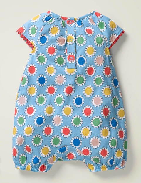 Printed Jersey Romper - Seascape Daisy Dot Printed Jersey Romper - Seascape Daisy Dot