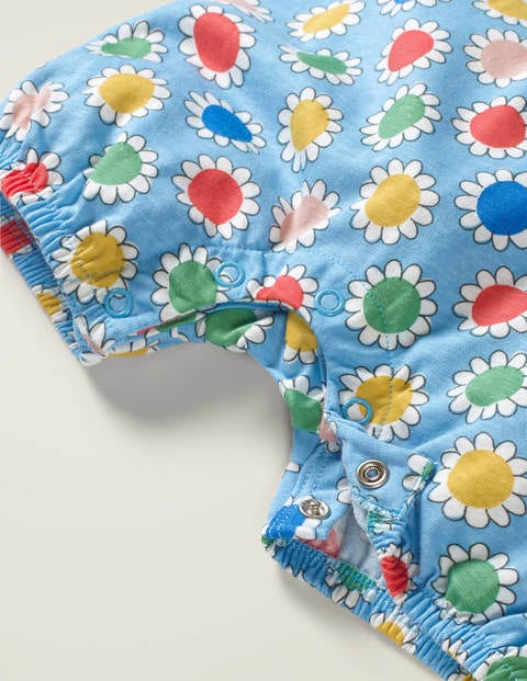 Printed Jersey Romper - Seascape Daisy Dot Printed Jersey Romper - Seascape Daisy Dot