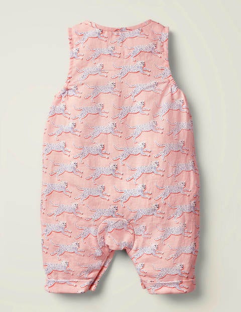 Combishort tissé et imprimé - Léopard bondissant rose boto Combishort tissé et imprimé - Léopard bondissant rose boto