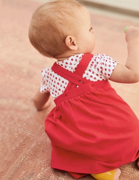 Strawberry Jersey Pinnie Set - Peach Melba Strawberries Strawberry Jersey Pinnie Set - Peach Melba Strawberries