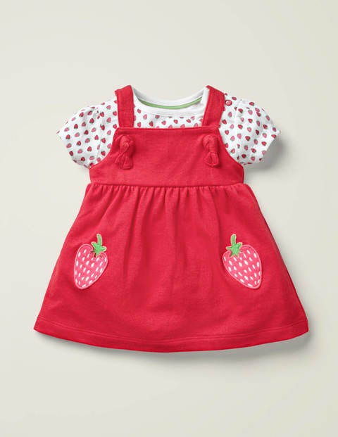 Strawberry Jersey Pinnie Set - Peach Melba Strawberries Strawberry Jersey Pinnie Set - Peach Melba Strawberries