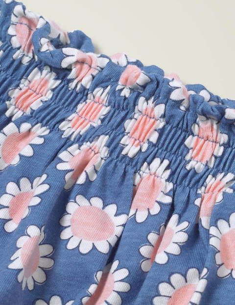 Printed Jersey Bloomer - Seascape Blue Daisy Dot Printed Jersey Bloomer - Seascape Blue Daisy Dot