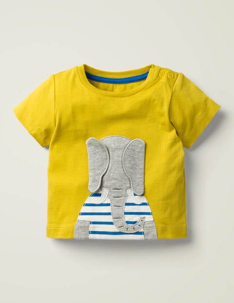 Safari Animal Appliqué T-Shirt - Daffodil Yellow Elephant Safari Animal Appliqué T-Shirt - Daffodil Yellow Elephant