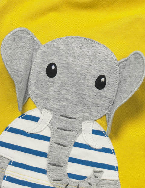 Safari Animal Appliqué T-Shirt - Daffodil Yellow Elephant Safari Animal Appliqué T-Shirt - Daffodil Yellow Elephant