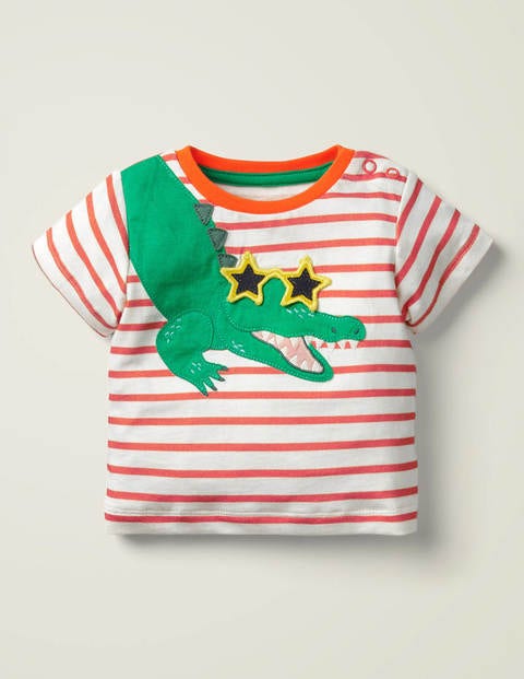 T-shirt à appliqué animal - Mandarine/Blanc T-shirt à appliqué animal - Mandarine/Blanc