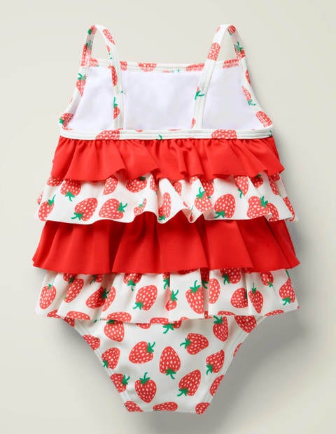 Frilly Swimsuit - Sunset Red Strawberries Frilly Swimsuit - Sunset Red Strawberries