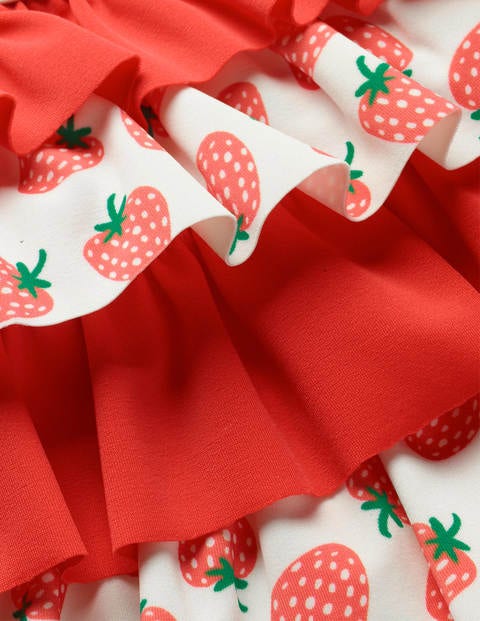 Frilly Swimsuit - Sunset Red Strawberries Frilly Swimsuit - Sunset Red Strawberries