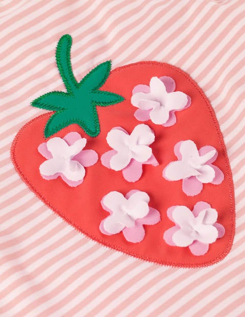 Appliqué Sunsafe Rash Vest Set - Ivory/Boto Pink Strawberry Appliqué Sunsafe Rash Vest Set - Ivory/Boto Pink Strawberry