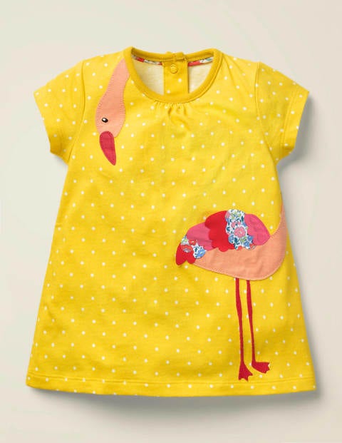 Big Appliqué Jersey Dress - Daffodil Yellow Spot Big Appliqué Jersey Dress - Daffodil Yellow Spot