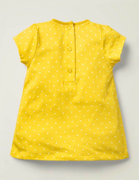 Big Appliqué Jersey Dress - Daffodil Yellow Spot Big Appliqué Jersey Dress - Daffodil Yellow Spot