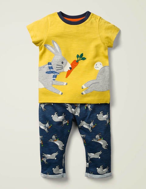 Appliqué Jersey Play Set - Daffodil Yellow Bunny Hop Appliqué Jersey Play Set - Daffodil Yellow Bunny Hop