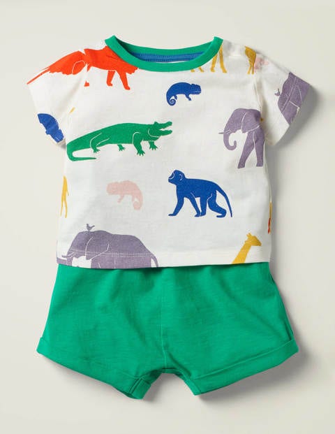 Printed Slub Jersey Play Set - Multi Jungle Friends Printed Slub Jersey Play Set - Multi Jungle Friends