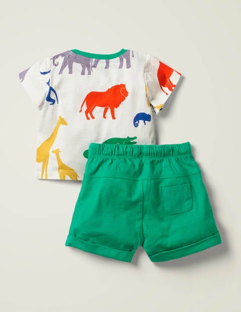 Printed Slub Jersey Play Set - Multi Jungle Friends Printed Slub Jersey Play Set - Multi Jungle Friends