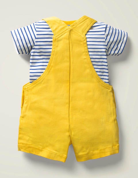 Animal Patch Dungaree Set - Daffodil Yellow Lions Animal Patch Dungaree Set - Daffodil Yellow Lions