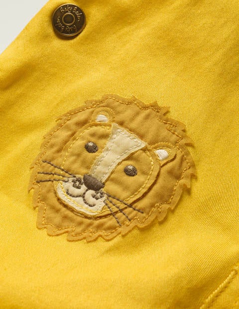 Animal Patch Dungaree Set - Daffodil Yellow Lions Animal Patch Dungaree Set - Daffodil Yellow Lions