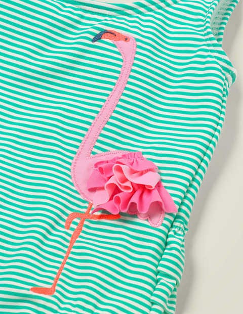 Maillot de bain avec appliqué et volants - Vert pâle/Ivoire Maillot de bain avec appliqué et volants - Vert pâle/Ivoire