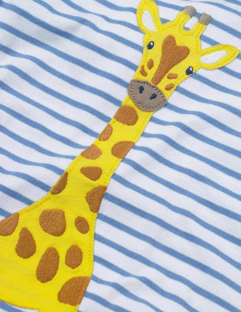 Animal Jersey Romper - White/Seascape Giraffe Animal Jersey Romper - White/Seascape Giraffe