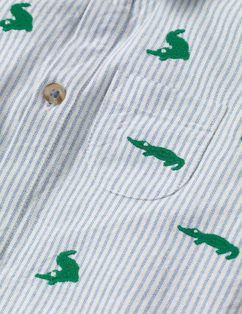 Embroidered Woven Shromper - Ticking Embroidered Croc Embroidered Woven Shromper - Ticking Embroidered Croc