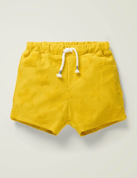 Textured Towelling Shorts - Daffodil Yellow Stars Textured Towelling Shorts - Daffodil Yellow Stars