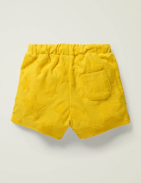 Textured Towelling Shorts - Daffodil Yellow Stars Textured Towelling Shorts - Daffodil Yellow Stars