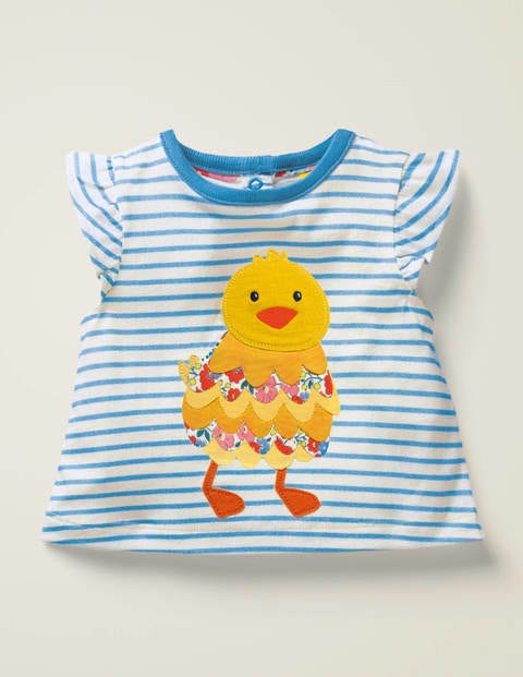 Pretty Appliqué T-Shirt - Light Celeste Blue Chick Pretty Appliqué T-Shirt - Light Celeste Blue Chick