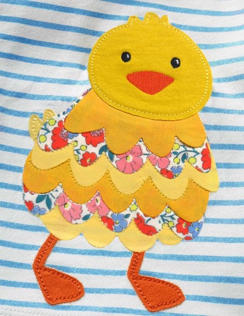 Pretty Appliqué T-Shirt - Light Celeste Blue Chick Pretty Appliqué T-Shirt - Light Celeste Blue Chick