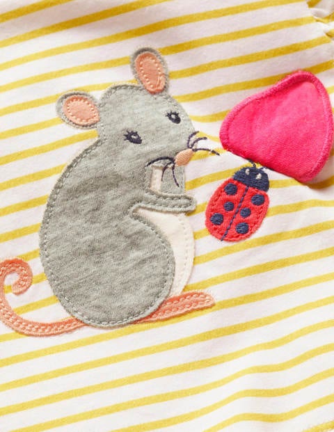 Pretty Appliqué T-shirt - Daffodil Yellow Mouse Pretty Appliqué T-shirt - Daffodil Yellow Mouse