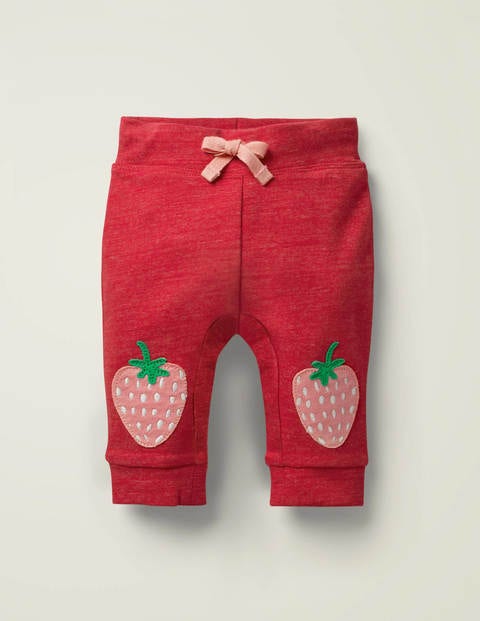 Appliqué Patch Marl Bottoms - Peach Melba Strawberries Appliqué Patch Marl Bottoms - Peach Melba Strawberries