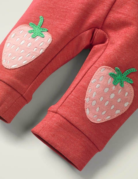 Appliqué Patch Marl Bottoms - Peach Melba Strawberries Appliqué Patch Marl Bottoms - Peach Melba Strawberries