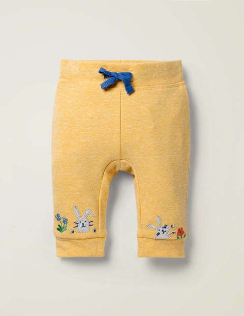 Appliqué Patch Marl Bottoms - Soft Lemon Bunny Appliqué Patch Marl Bottoms - Soft Lemon Bunny