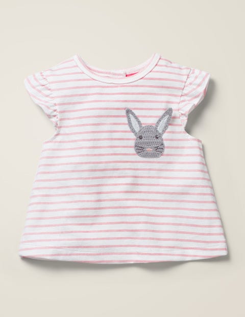 T-Shirt mit Häkeldetails - Delfinrosa, Häschen T-Shirt mit Häkeldetails - Delfinrosa, Häschen