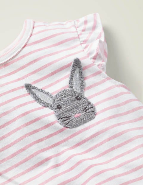 T-Shirt mit Häkeldetails - Delfinrosa, Häschen T-Shirt mit Häkeldetails - Delfinrosa, Häschen