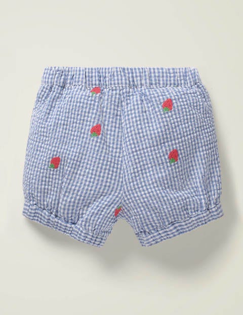 Embroidered Woven Bloomers - Seascape Blue Gingham Embroidered Woven Bloomers - Seascape Blue Gingham