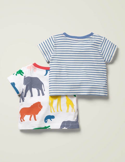 Twin Pack T-Shirts - Multi Jungle Friends Twin Pack T-Shirts - Multi Jungle Friends