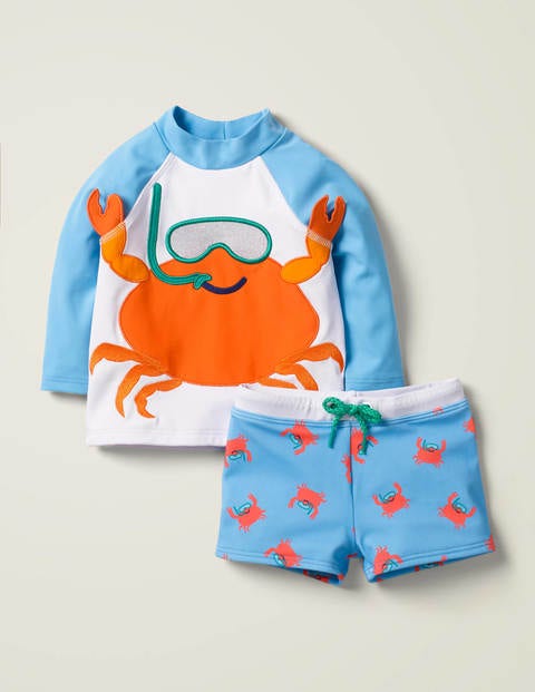Novelty Crab Rash Guard Set - Cloudy Blue Crab Novelty Crab Rash Guard Set - Cloudy Blue Crab