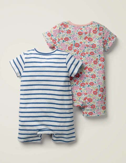 Twin Pack Jersey Rompers - Multi Pink Flowerbed Twin Pack Jersey Rompers - Multi Pink Flowerbed