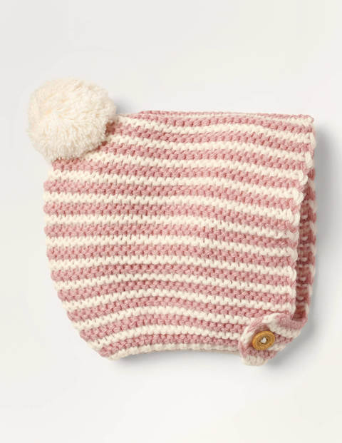 Knitted Bonnet - Vintage Pink/Ivory Knitted Bonnet - Vintage Pink/Ivory