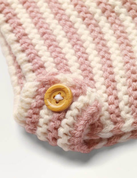 Knitted Bonnet - Vintage Pink/Ivory Knitted Bonnet - Vintage Pink/Ivory