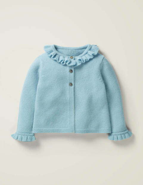 보덴 걸즈 가디건 Boden Frilly Cashmere Cardigan - Cloudburst Blue Marl