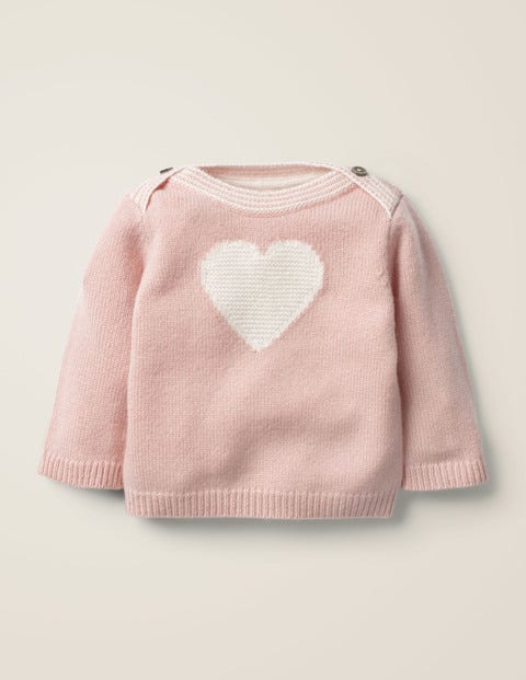 Cashmere Heart Jumper - Chalky Pink Heart Cashmere Heart Jumper - Chalky Pink Heart