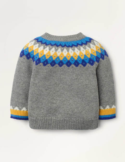 Fair-Isle-Pullover - Grau Meliert, Fair-Isle-Muster Fair-Isle-Pullover - Grau Meliert, Fair-Isle-Muster